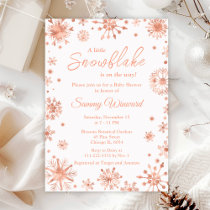 Rose Gold Snowflakes Winter Baby Shower Invitation