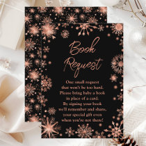 Rose Gold Snowflakes Winter Book Request Enclosure Card