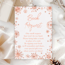Rose Gold Snowflakes Winter Book Request Enclosure Card