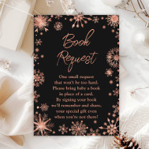 Rose Gold Snowflakes Winter Book Request Enclosure Card