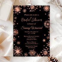 Rose Gold Snowflakes Winter Bridal Shower Invitation
