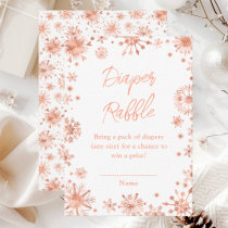 Rose Gold Snowflakes Winter Diaper Raffle Enclosure Card