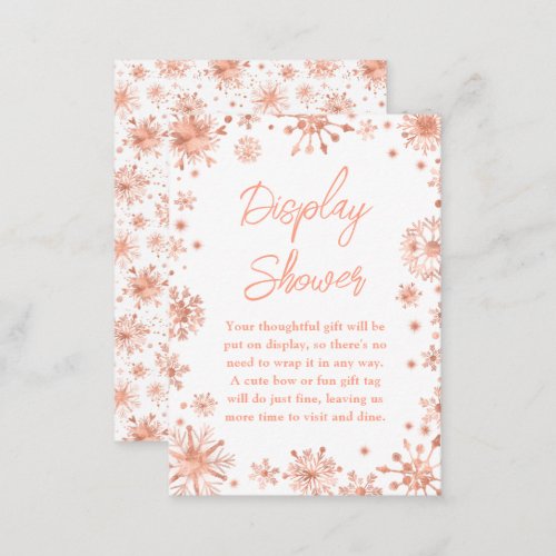 Rose Gold Snowflakes Winter Display Shower Enclosure Card