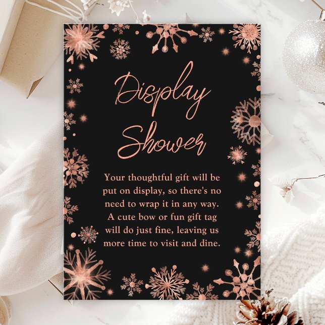 Rose Gold Snowflakes Winter Display Shower Enclosure Card (Creator Uploaded)