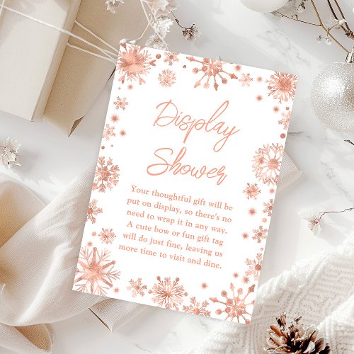 Rose Gold Snowflakes Winter Display Shower Enclosure Card