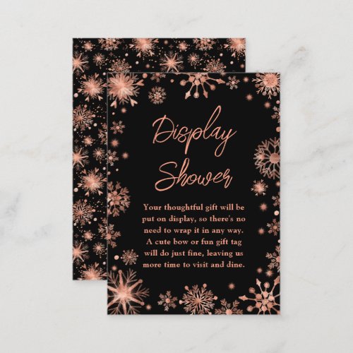 Rose Gold Snowflakes Winter Display Shower Enclosure Card