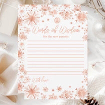 Rose Gold Snowflakes Words of Wisdom Invitation