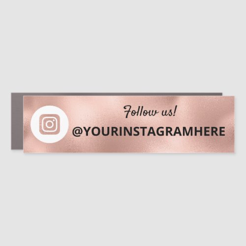 Rose Gold Social Media Instagram Car Magnet