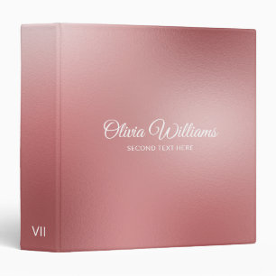 Rose Gold Soft Metallic Texture 3 Ring Binder