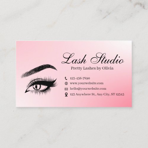 Rose Gold Sophisticated Glittered Beauty Lash  Business Card