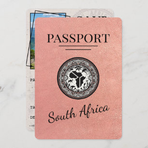 Rose Gold South Africa Passport Save The Date