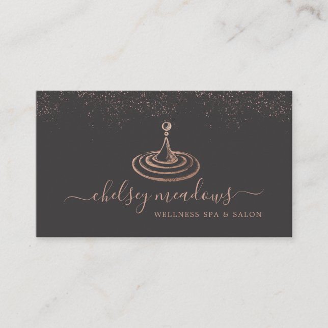 Rose Gold Spa Logo Business Card (Front)