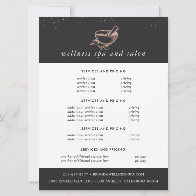 Rose Gold Spa Logo | Pricing Flyer (Front)