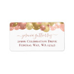 Rose Gold Sparkle Balloon Return Address Label