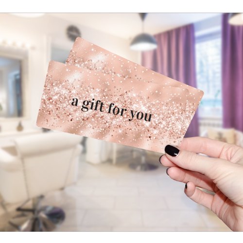 Rose Gold Sparkle Business Gift Certificate
