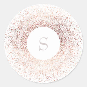Rose Gold Sparkle Christmas Holiday Round Sticker