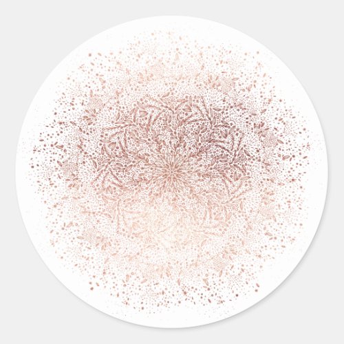 Rose Gold Sparkle Christmas Holiday Round Sticker