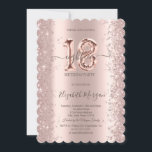 Rose Gold Sparkle Diamonds 18th Birthday  Invitation<br><div class="desc">Elegant rose gold diamonds on a rose gold background.</div>