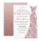 Rose Gold Sparkle Dress 50th Birthday Invite