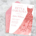 Rose Gold Sparkle Dress 50th Birthday Party  Invitation<br><div class="desc">Rose Gold Sparkle Dress 50th Birthday Party Fifty & Fabulous Invitation
Variations to the invitation and matching items in our store</div>