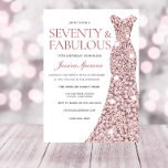 Rose Gold Sparkle Dress 70th Birthday Invite<br><div class="desc">Rose Gold Sparkle Dress 70th Birthday Invite

Variations to the invitation and matching items in our store</div>