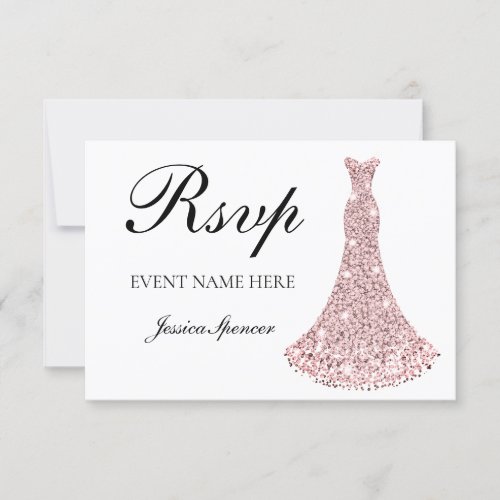 Rose Gold Sparkle Dress all Birthday  Bridal RSVP