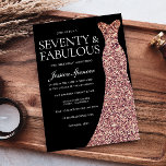 Rose Gold Sparkle Dress Black 70th Birthday Party Invitation<br><div class="desc">Rose Gold Sparkle Dress Black 70th Birthday Party Invitation - 70 & Fabulous womans 70th birthday party

Variations to the invitation and matching items in our store</div>