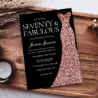 Rose Gold Sparkle Dress Black 70th Birthday Party