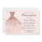 Rose Gold Sparkle Dress Quinceanera Invitation