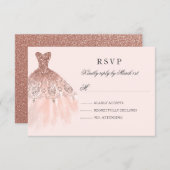 Rose Gold Sparkle Dress Quinceanera RSVP (Front/Back)