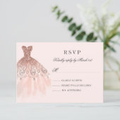 Rose Gold Sparkle Dress Quinceanera RSVP (Standing Front)