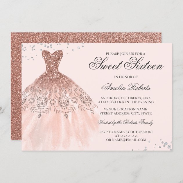 rose gold dress sweet 16