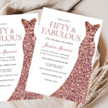 Rose Gold Sparkle Dress Womans 50th Birthday Party Invitation<br><div class="desc">Rose Gold Sparkle Dress Womans 50th Birthday Party - 50 & Fabulous womans 50th birthday party

Variations to the invitation and matching items in our store</div>