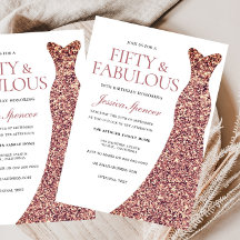 Rose Gold Sparkle Dress Womans 50th Birthday Party