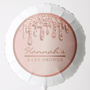 Rose Gold Sparkle Drippy Drip Baby Shower Decor Balloon