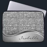 Rose Gold Sparkle Glam Bling Personalized Metal   Laptop Sleeve<br><div class="desc">This design may be personalized in the area provided by changing the photo and/or text. Or it can be customized by clicking Personalize this Template and then choosing the click to customize further option and delete or change the color of the background, add text, change the text color or style,...</div>