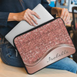 Rose Gold Sparkle Glam Bling Personalized Metal  Laptop Sleeve<br><div class="desc">This design may be personalized in the area provided by changing the photo and/or text. Or it can be customized by clicking Personalize this Template and then choosing the click to customize further option and delete or change the color of the background, add text, change the text color or style,...</div>