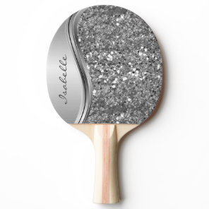 Rose Gold Sparkle Glam Bling Personalized Metal  Ping Pong Paddle