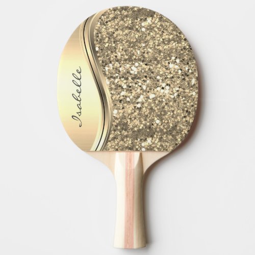 Rose Gold Sparkle Glam Bling Personalized Metal Ping Pong Paddle