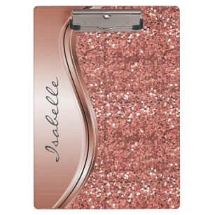 Set of 1, Glitter Bling Clip Board Your Choice of Color 