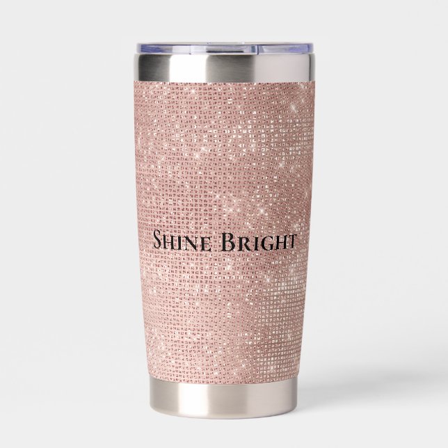 Rose Gold Sparkle Glam Insulated Tumbler (Front)