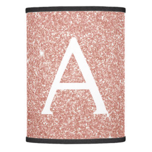 Rose Gold Sparkle Glitter Monogram Name & Initial Lamp Shade