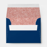 Birthday blush pink glitter dust return address envelope