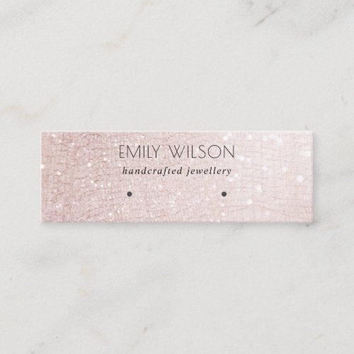 Rose Gold Sparkle Glitter Shiny Earring Display Mini Business Card