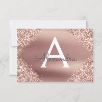 Rose Gold Sparkle Glitter Sweet 16 Save the Date
