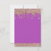 Rose Gold Sparkle Glitter Sweet 16 Save the Date Invitation (Back)