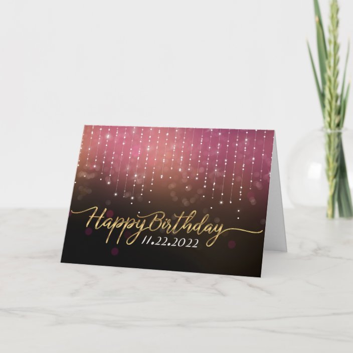 Rose Gold Sparkle Happy Birthday Card | Zazzle.com