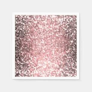 Rose Gold Sparkle Lights Girls Glittery Sparkly Napkins