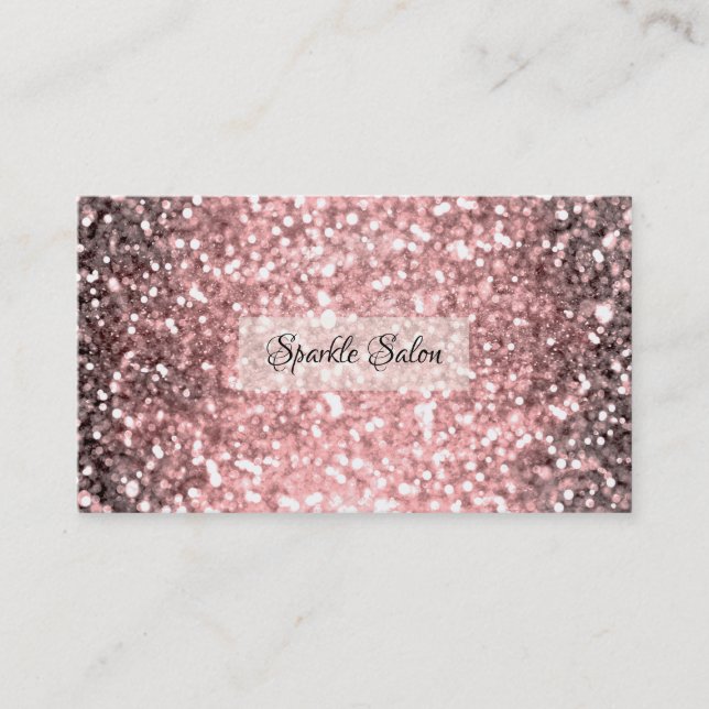 Rose Gold Sparkle Lights Glitter Sparkly Beauty Business Card (Front)