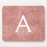 Rose Gold Sparkle Monogram Name Mousepad<br><div class="desc">Rose Gold Sparkle Monogram Name Monogram Mousepad. This Mousepad can be customized to include your first name.</div>